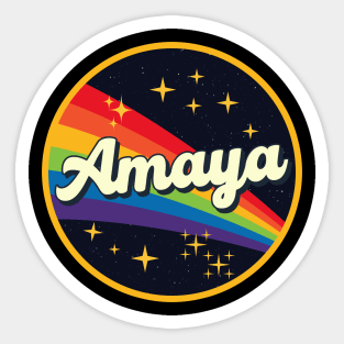 Amaya // Rainbow In Space Vintage Style Sticker